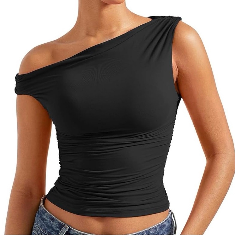 Black Off Shoulder Women's Crop Top